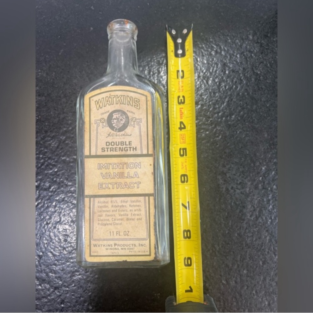 Vintage Watkins Double Strength Vanilla Extract 11oz USA Bottle Cork Top - Picture 3 of 4